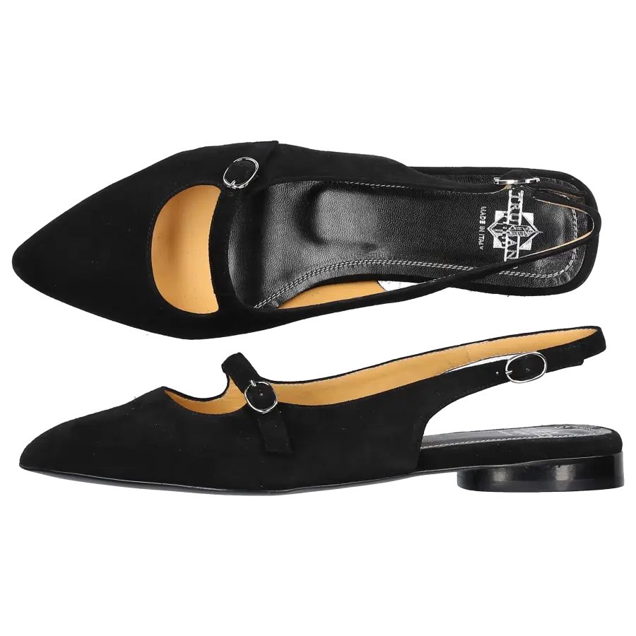 Truman's - Sling-Ballerinas 9733 Veloursleder - schwarz