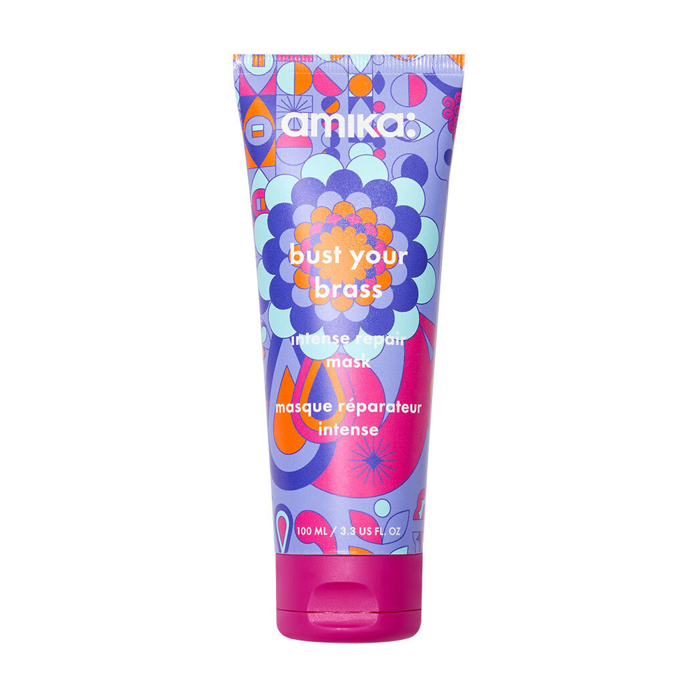 Amika bust your brass cool blonde purple intense repair hair mask Masque