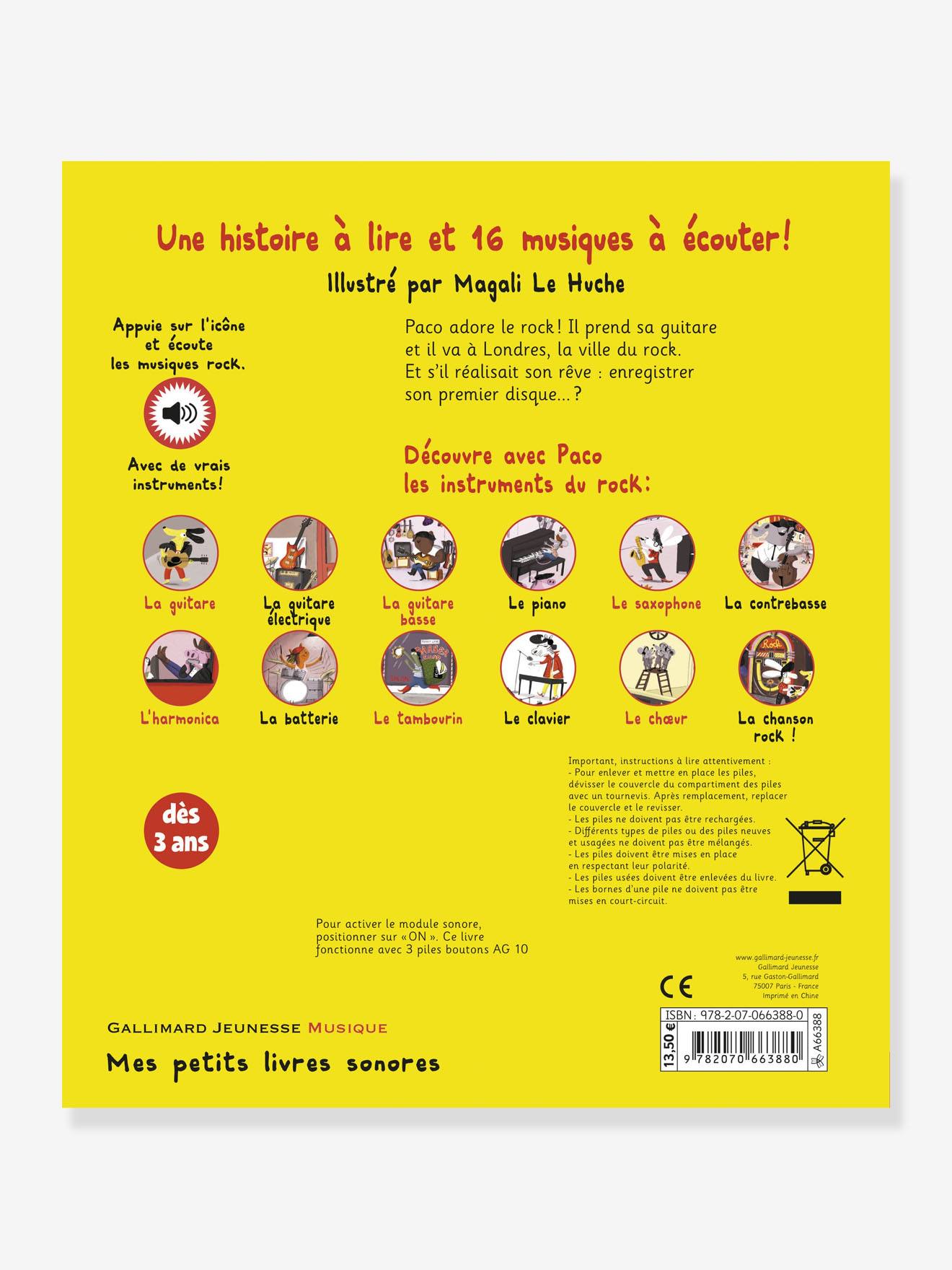 Livre sonore Paco et le rock GALLIMARD JEUNESSE rouge