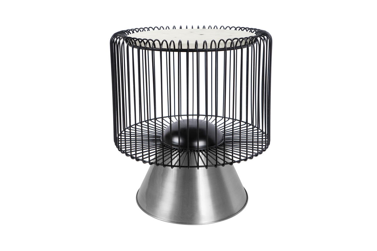 Kayoom Beistelltisch Malibu 125 Weiß / Schwarz / Silber