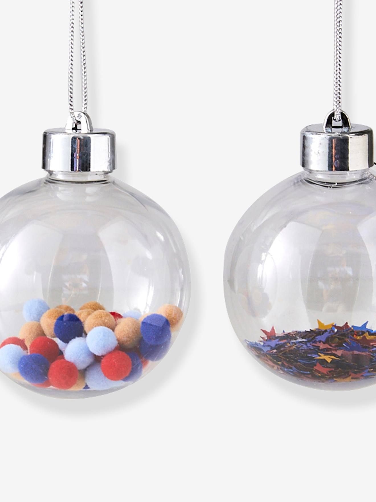 Vertbaudet 3er-Set Weihnachtsbaumkugeln - blau/rot/gelb