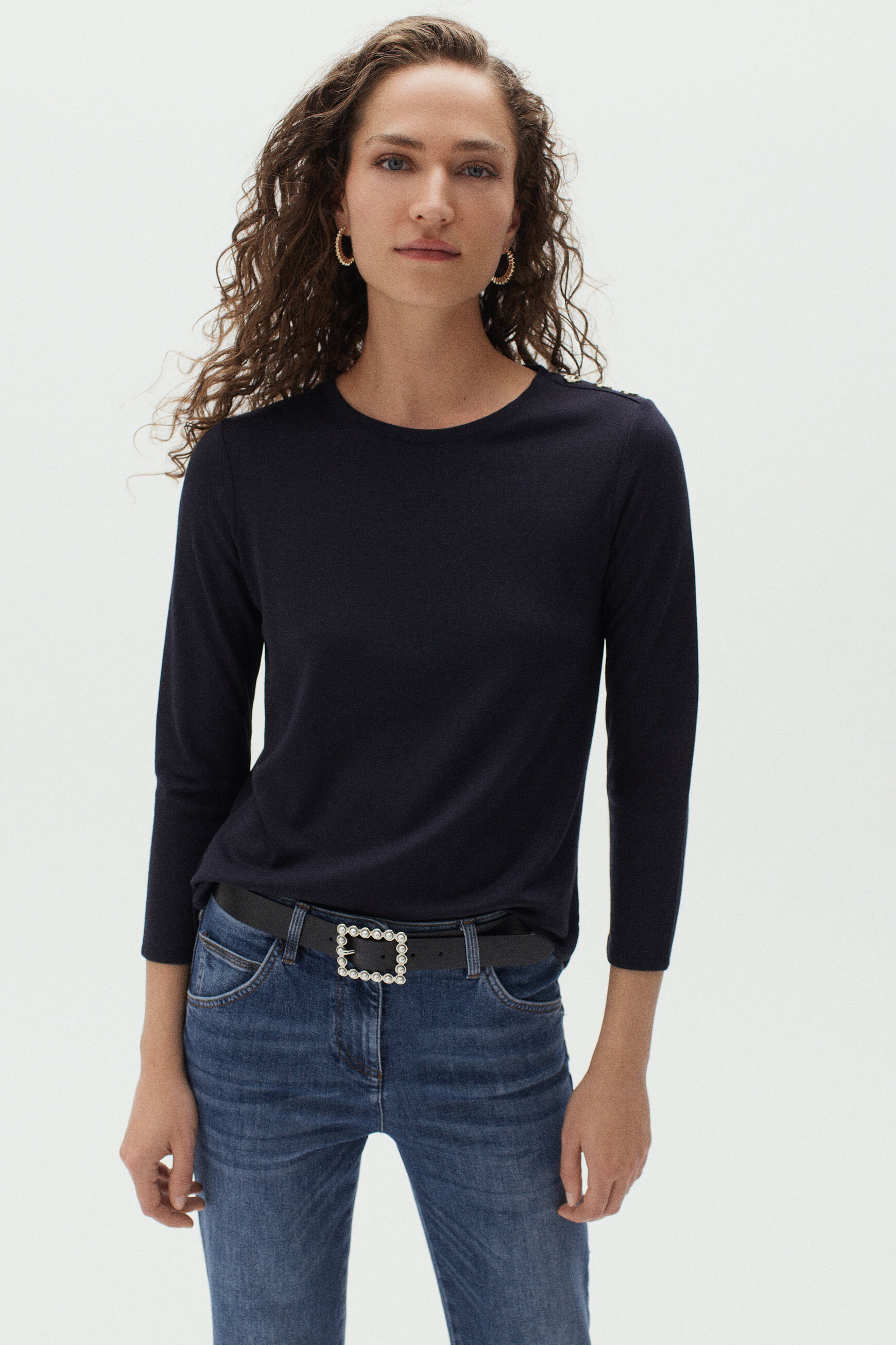 t-shirt jay bleu marine femme