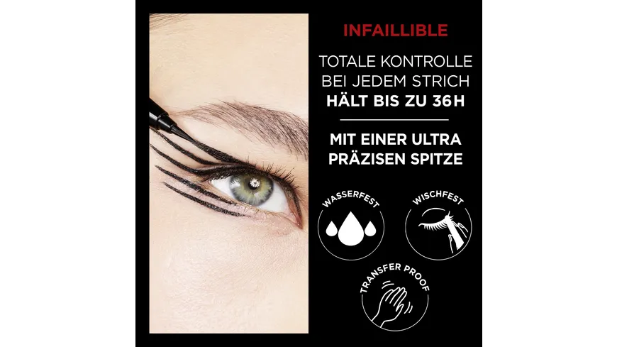 L'ORÉAL PARIS Infaillible Grip Micro-Fine 36h Eyeliner 0.4 g 01 - Obsidian