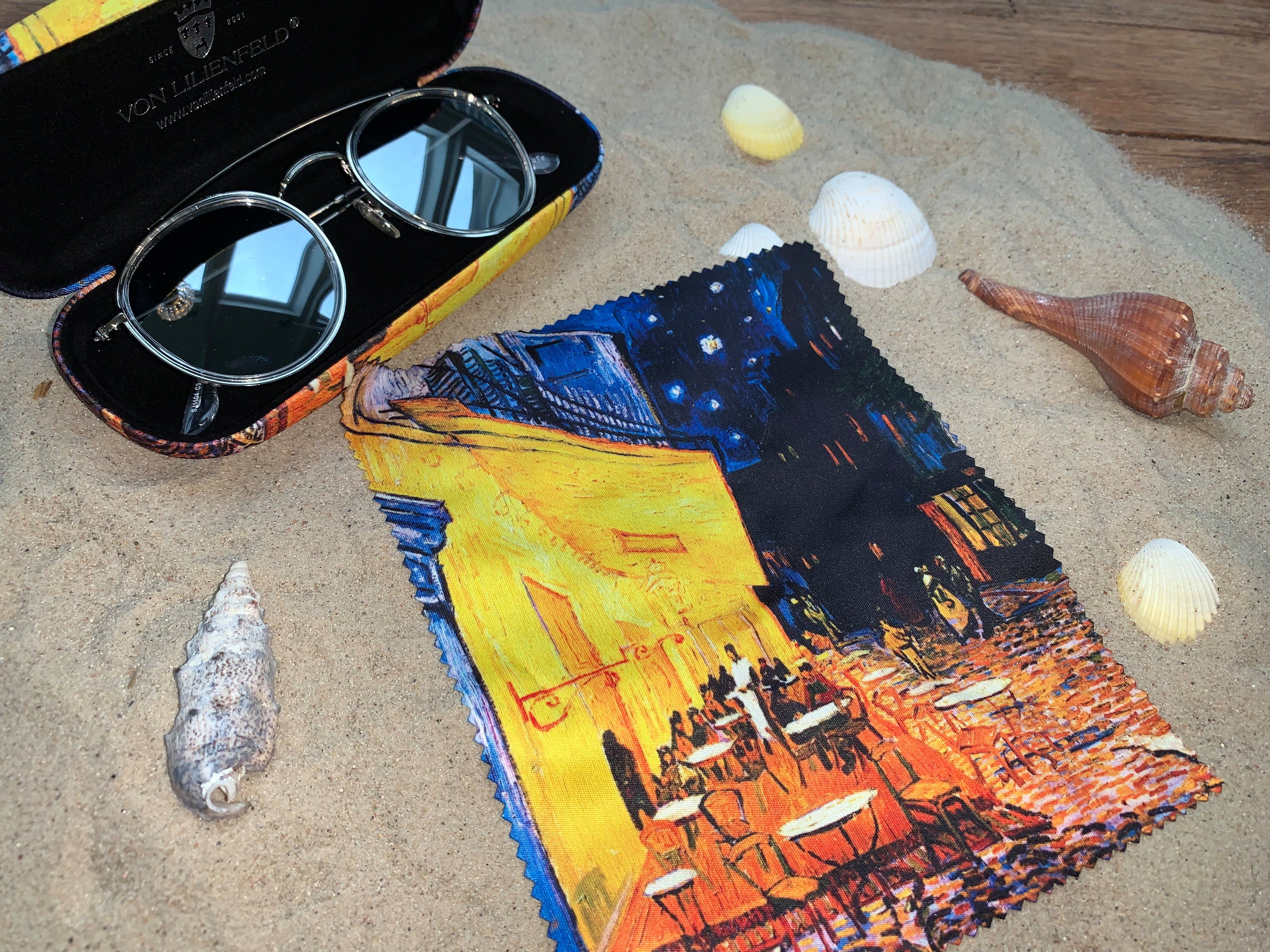 von Lilienfeld Brillenetui Brillenetui Vincent van Gogh: Nachtcafé Kunst Motiv Brillenbox, stabiles mit Mikrofaser bezogenes Hardcase