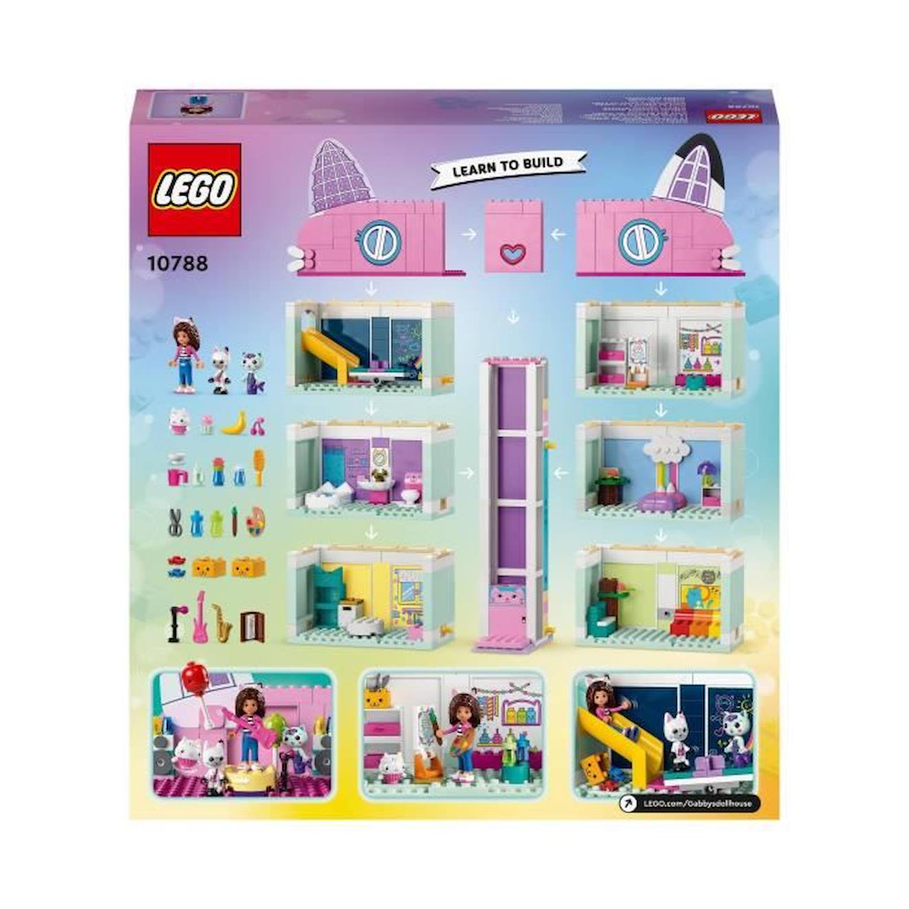 LEGO® 10788 La Maison Magique de Gabby, Jouet de Maison de Poupées avec Figurines blanc