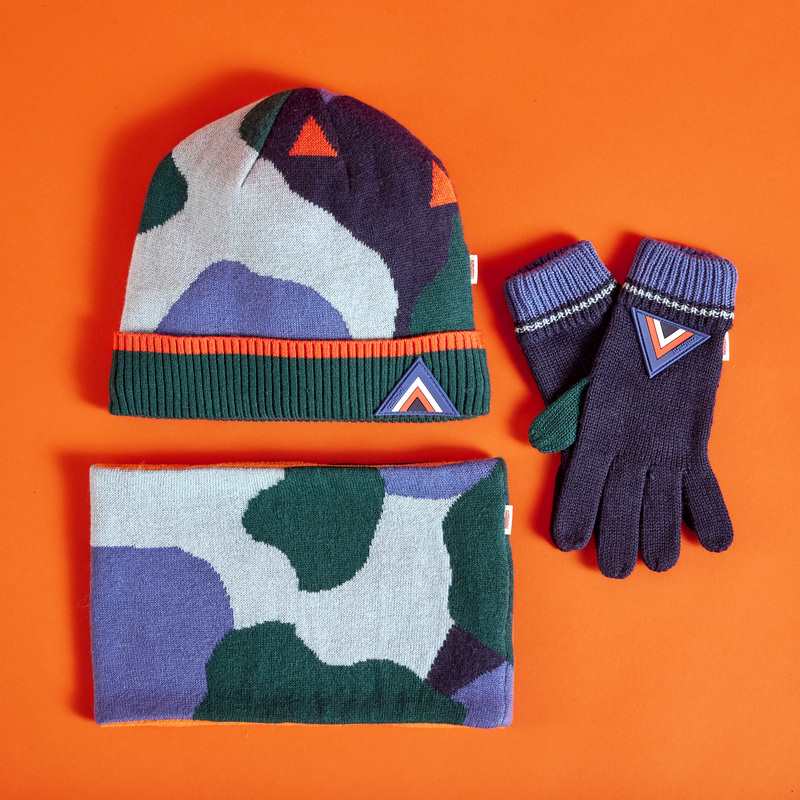 Snood garçon camouflage en tricot bleu Catimini