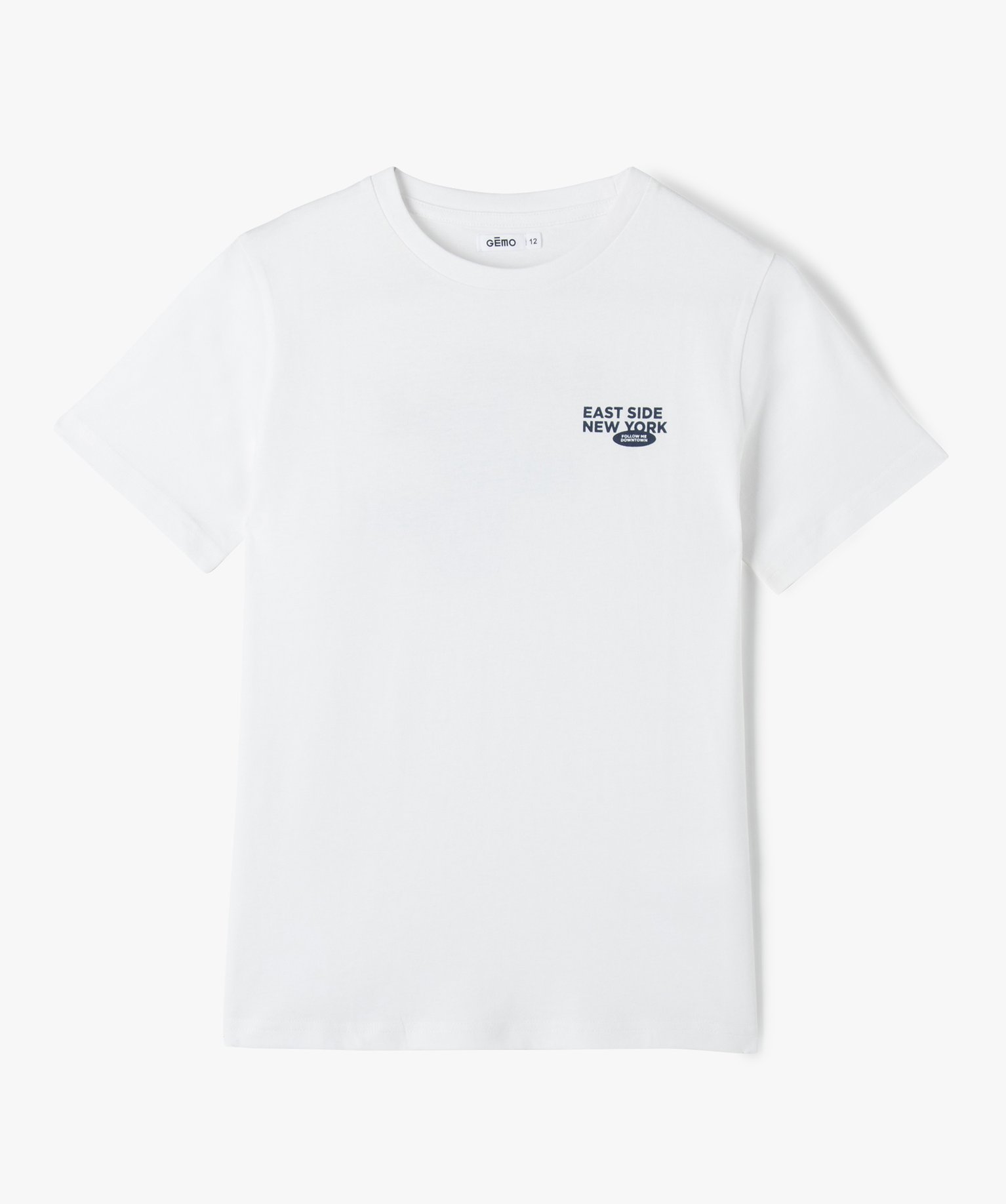 Tee-shirt à manches courtes avec inscriptions US Garçon blanc | GEMO