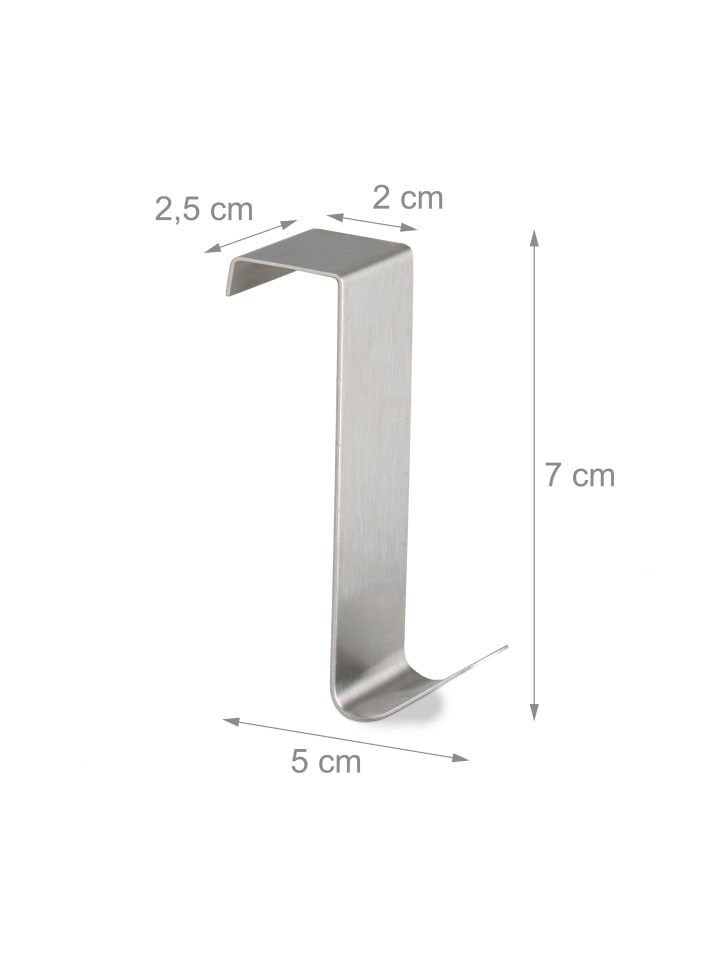 relaxdays 10er-Set: Türhaken in Silber günstig kaufen onesize