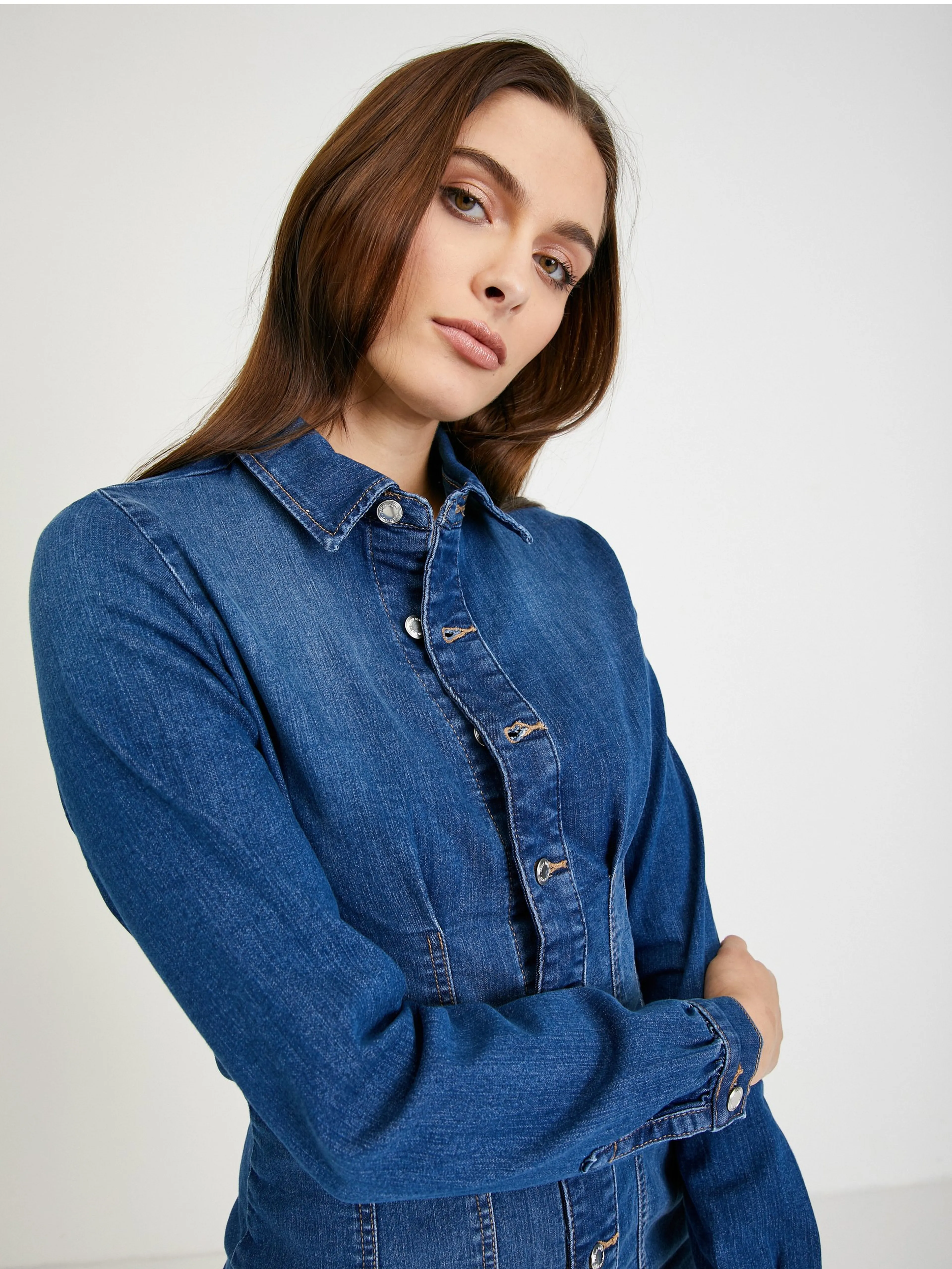 Blaues Hemdblusenkleid aus Denim ORSAY