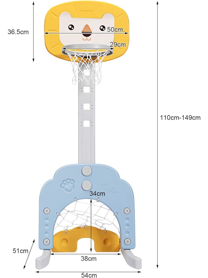 COSTWAY 3 in 1 Kinder Basketballständer in Gelb günstig kaufen onesize