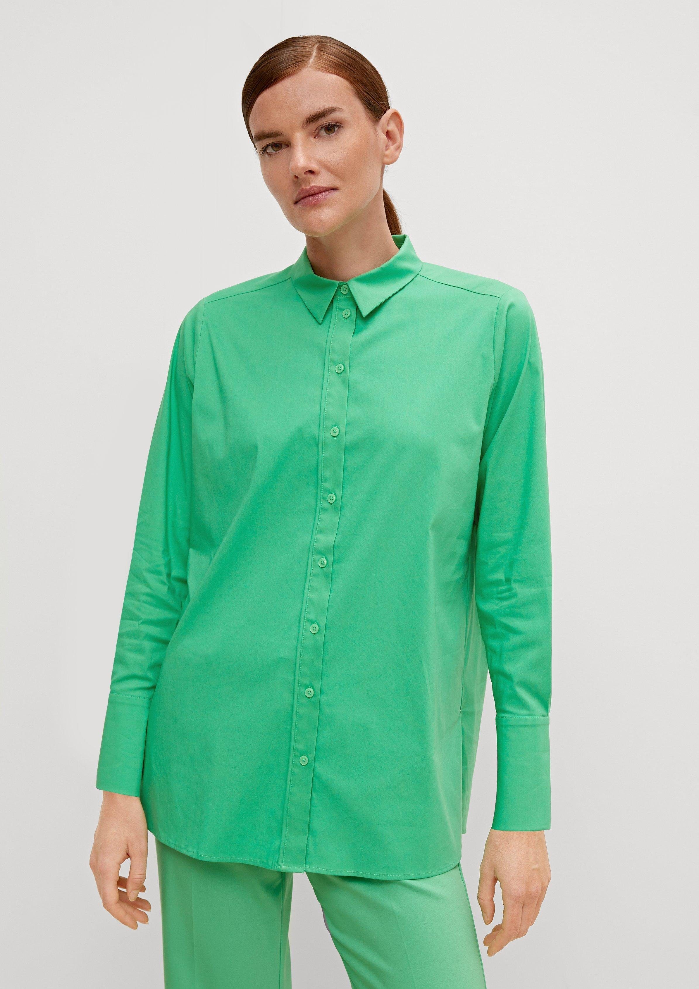 Comma Langarmbluse Longbluse aus Popeline