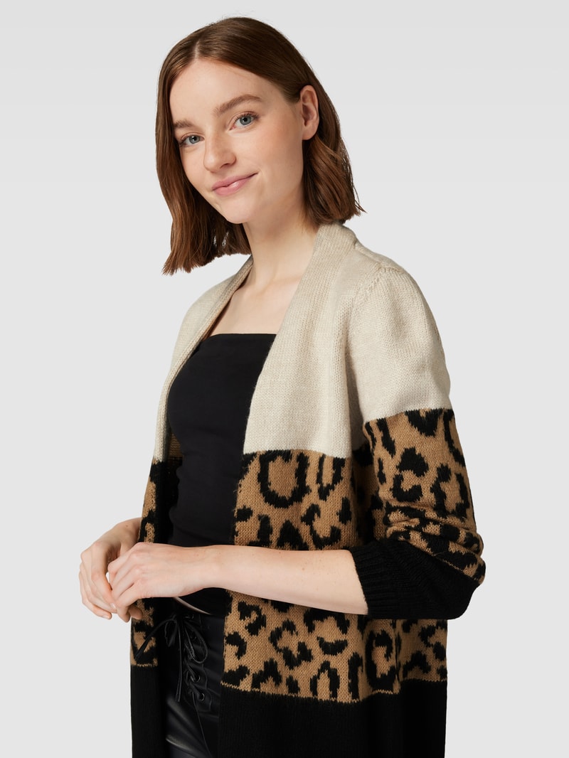 Cardigan mit Allover-Muster Modell 'JADE' in schwarz