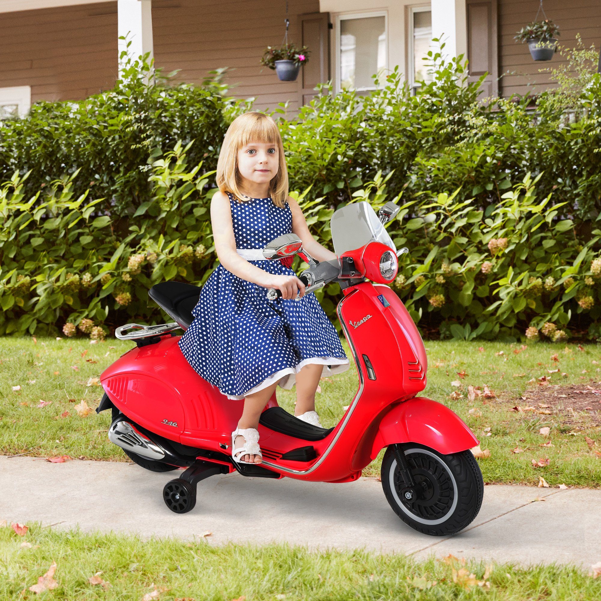 HOMCOM electric children's motorcycle children's vehicle with MP3 music lighting, 3-6 years, PP, white, load capacity 30 kg, (1 piece), 108L x 49W x 75H cm