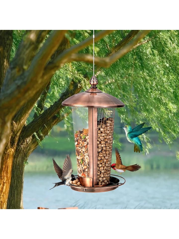 COSTWAY Vogelfutterhaus 2in1 in Bronze günstig kaufen onesize