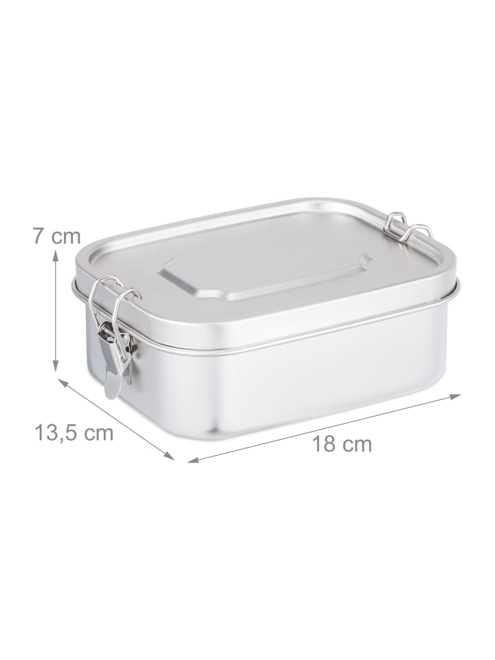 relaxdays Brotdose in Silber - 1 Liter günstig kaufen onesize