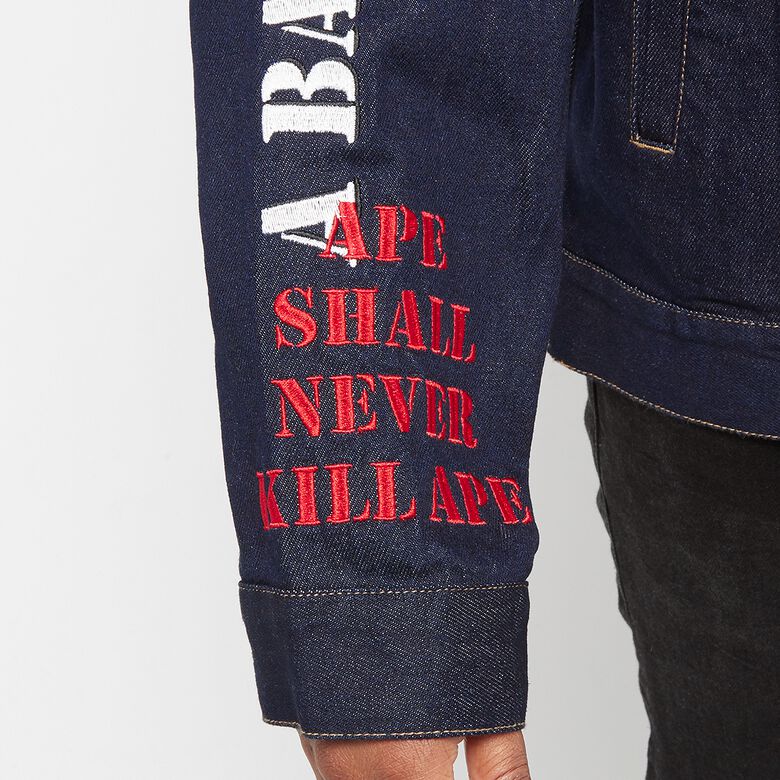 A Bathing Ape Multi Motif Loose Fit Denim Jacket indigo