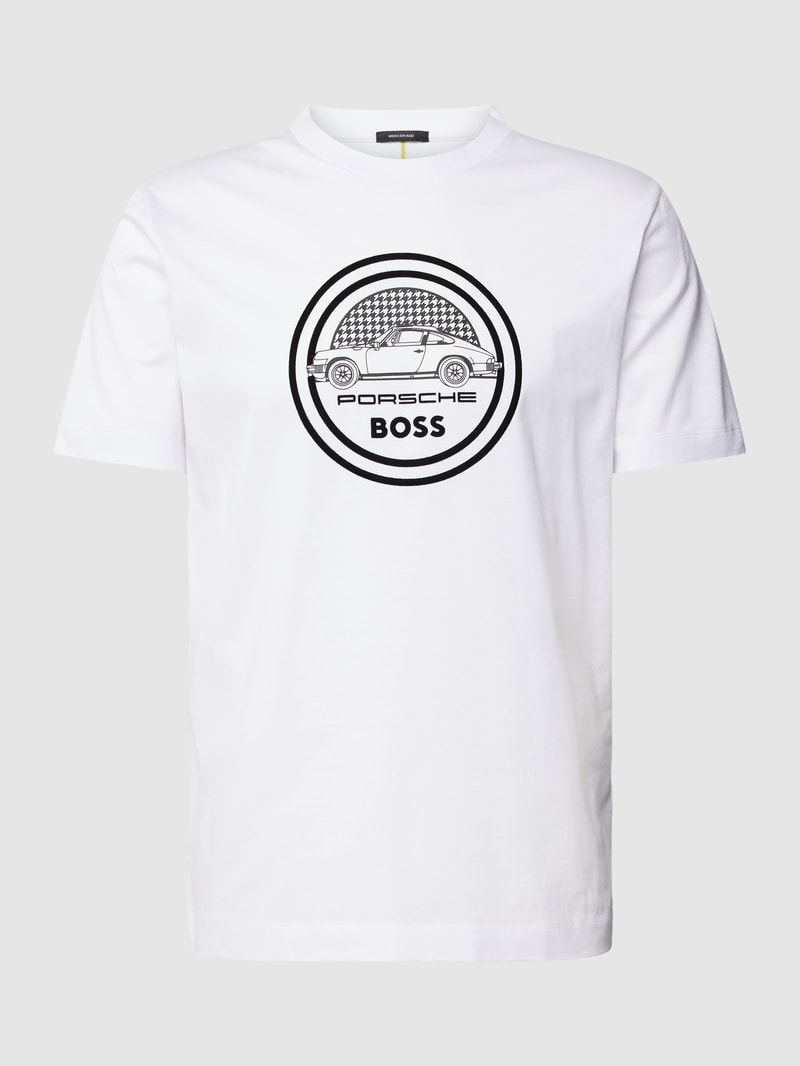 T-Shirt mit Label-Detail - Porsche X Boss Collection in weiß