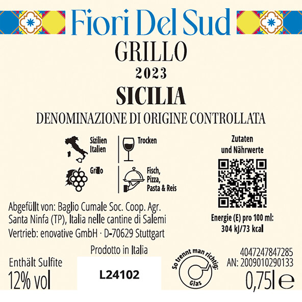 Sicillia DOC Grillo, 6 Flaschen à 0,75 l
