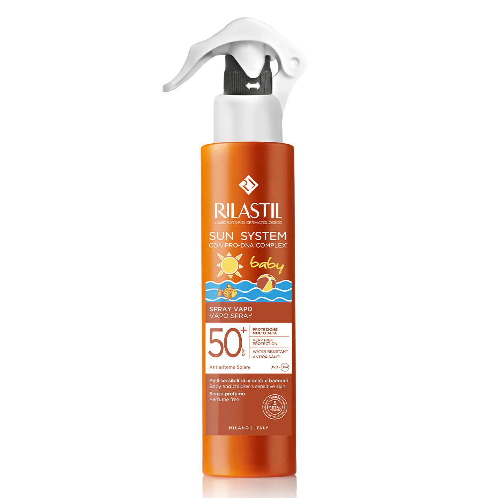 Spray solaire pour bébé Sun System Vapo SPF50+ - Crème solaire pour enfants, Spray solaire corporel haute protection, Lait solaire corporel haute protection, Produits pour enfants
