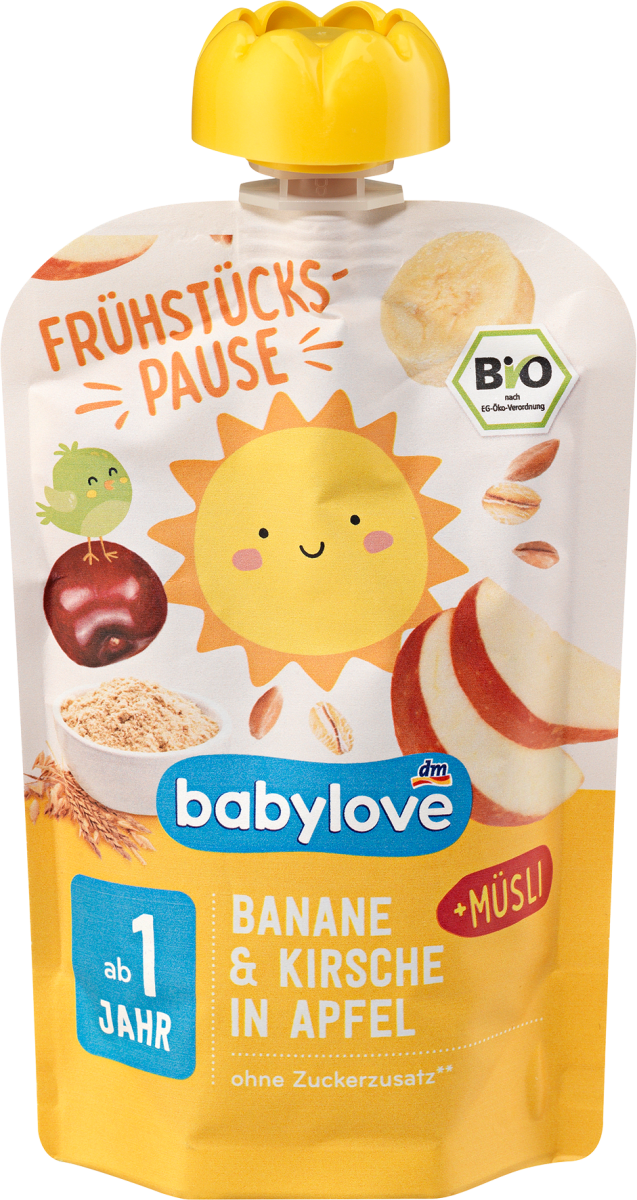Quetschie Frühstückspause Apfel-Banane-Kirsch-Müsli recyclebar ab 1 Jahr, 100 g