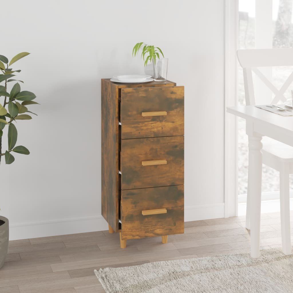 vidaXL Sideboard Sideboard Räuchereiche 34,5x34x90 cm Holzwerkstoff (1 St)