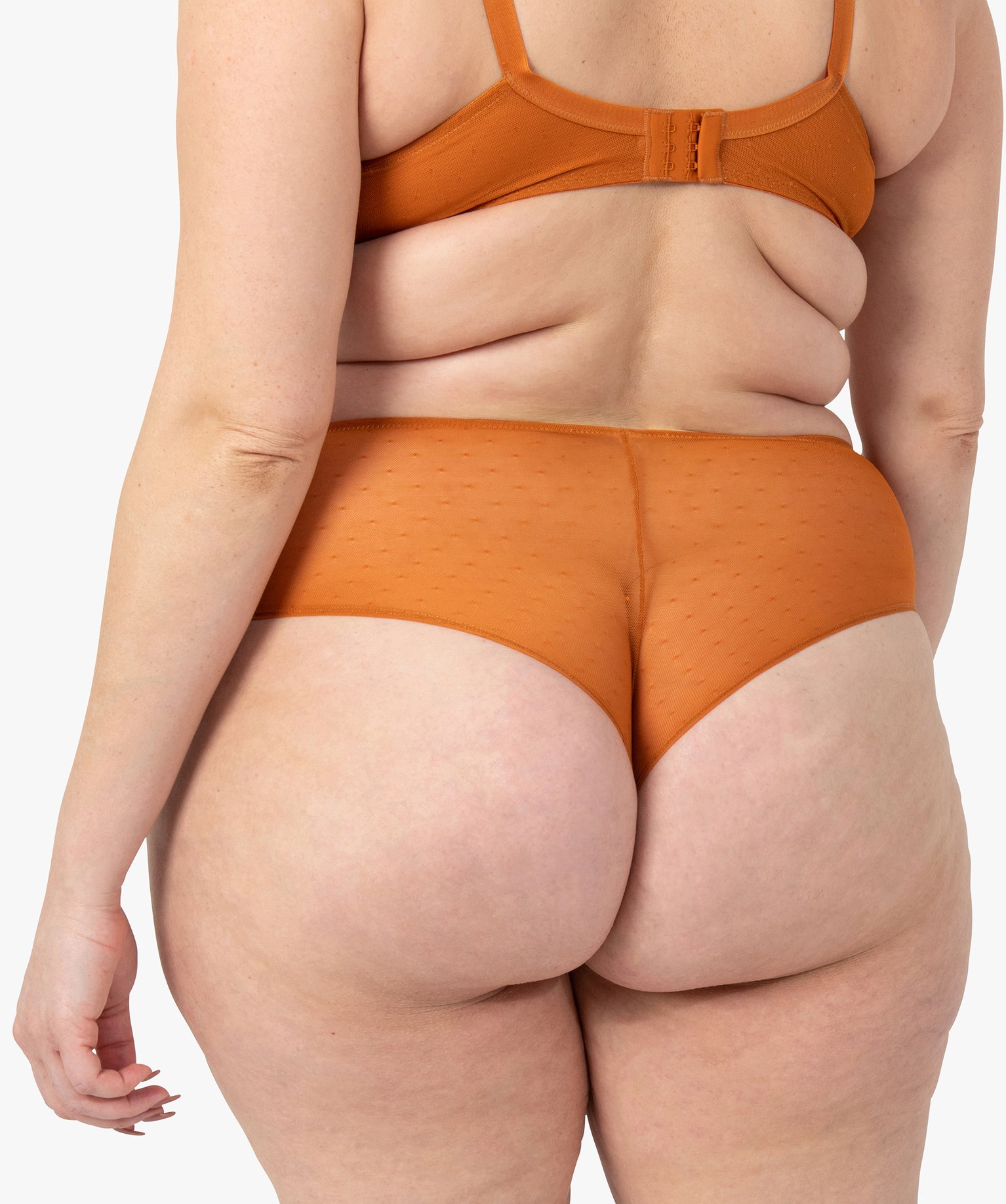 Shorty en dentelle et tulle femme grande taille cognac | GEMO