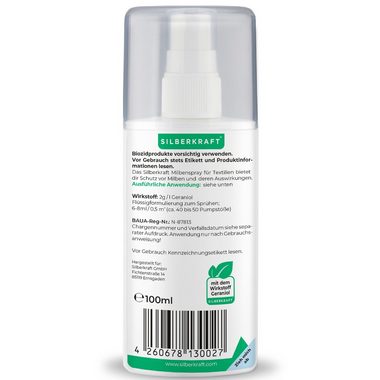 Silberkraft Insektenspray Milbenspray für Matratzen & Textil - Milben im Bett bekämpfen, 100 ml, 1-St.