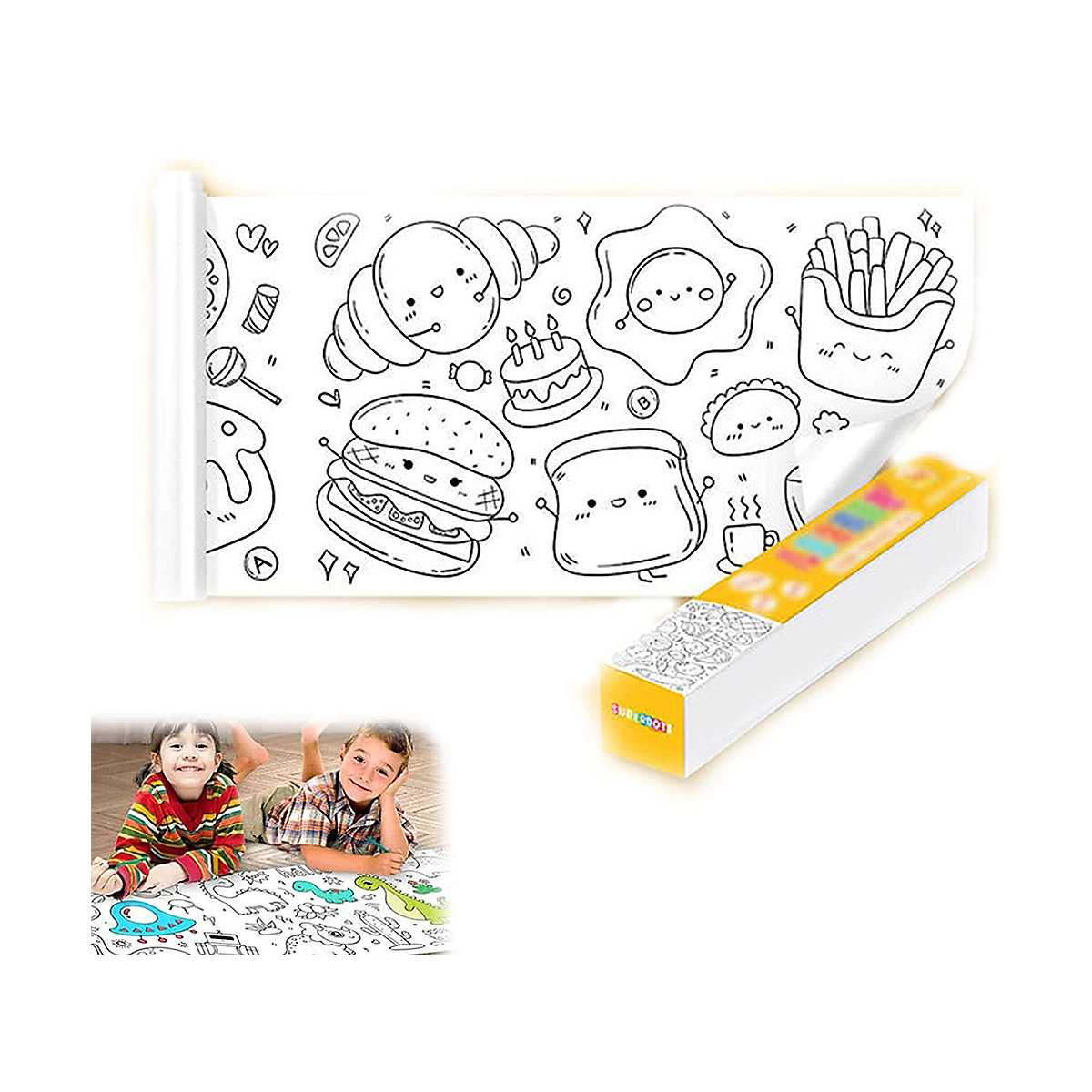 Ausmalen auf Zeichenpapier Rolle Lebensmittel für Kinder