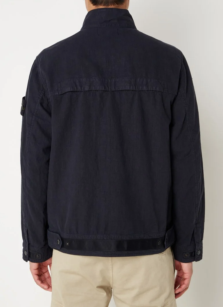 Stone Island 42130 Jakna od mješavine lana s logotipom i bočnim džepovima