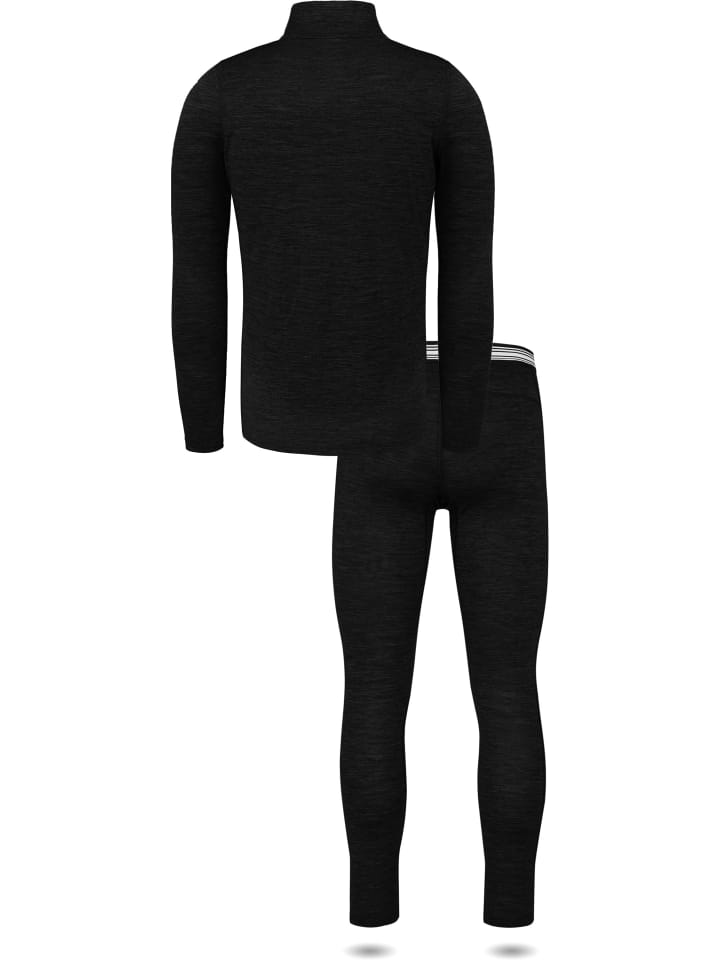 Normani Outdoor Sports Herren Merino Langarmshirt und Hose Canberra/Sydney in Schwarz günstig kaufen