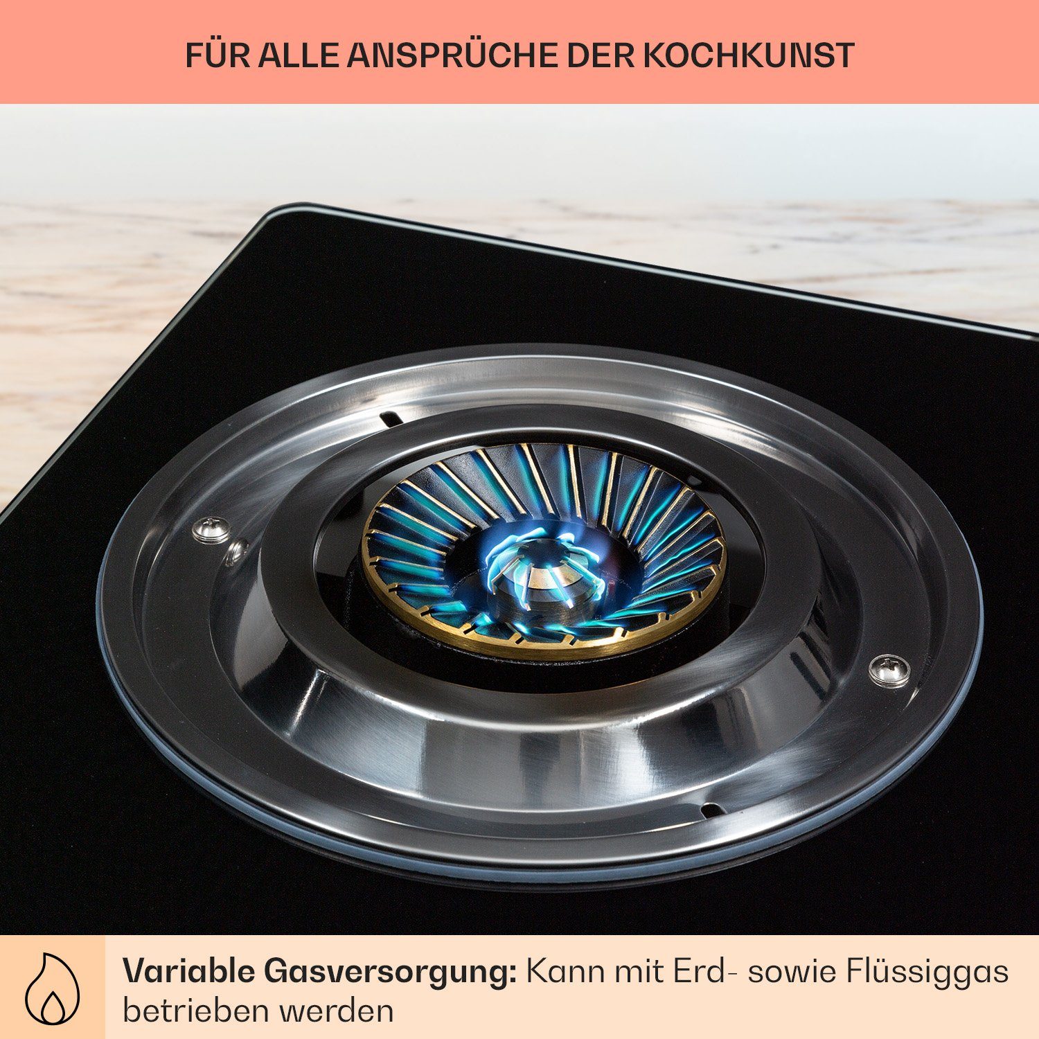 Klarstein Gas-Kochfeld CGCH6-Barzona2-G31 CGCH6-Barzona2-G31, 2 flammen brenner Kochfelder Gaskochfelder