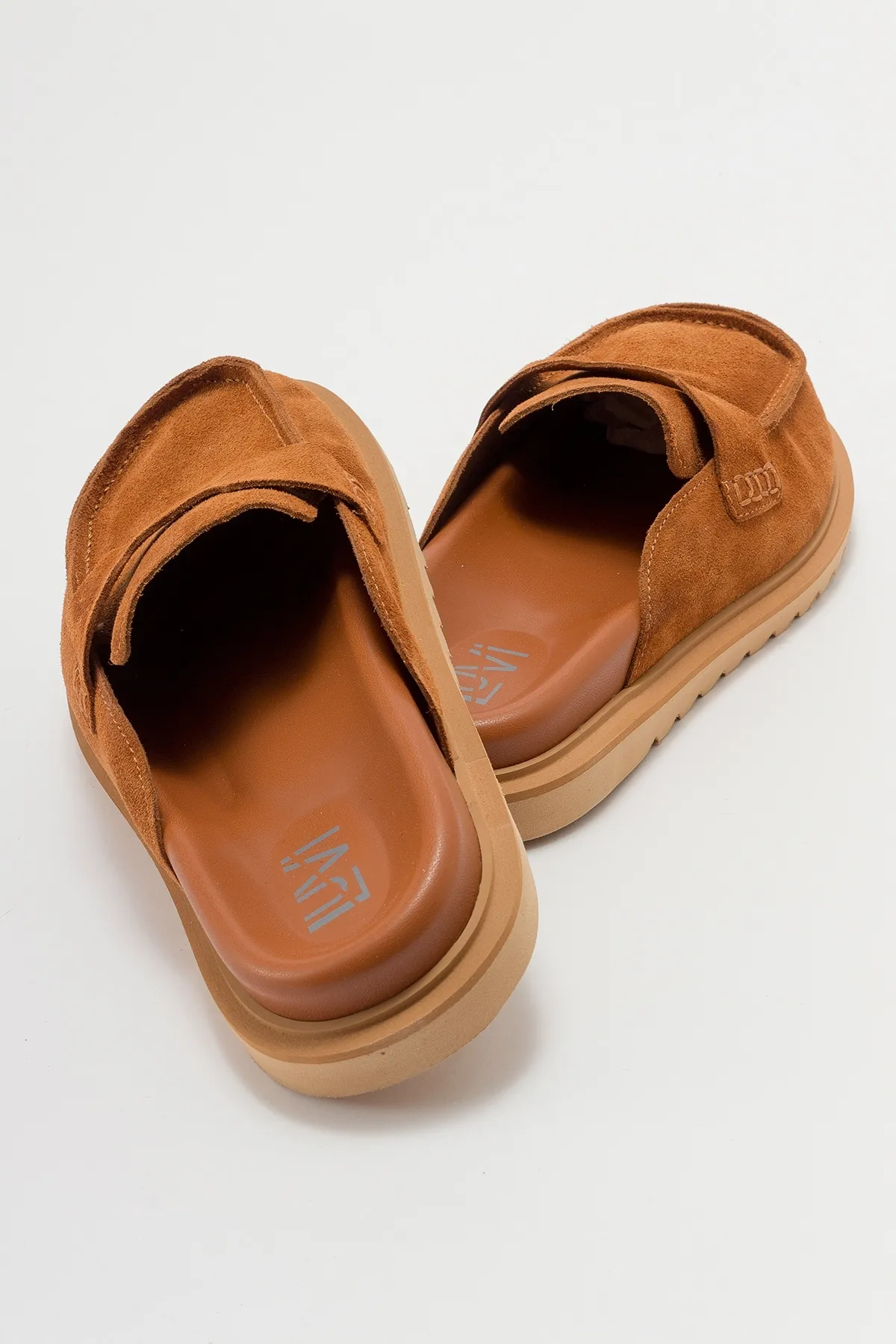 LuviShoes  LAVEN Damen-Hausschuhe aus braunem Wildleder aus echtem Leder