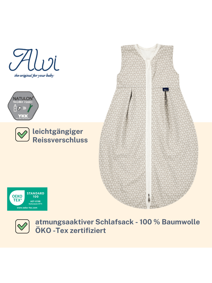 Alvi Mäxchen Sommer Schlafsack light Exclusiv in Graphic Taupe günstig kaufen
