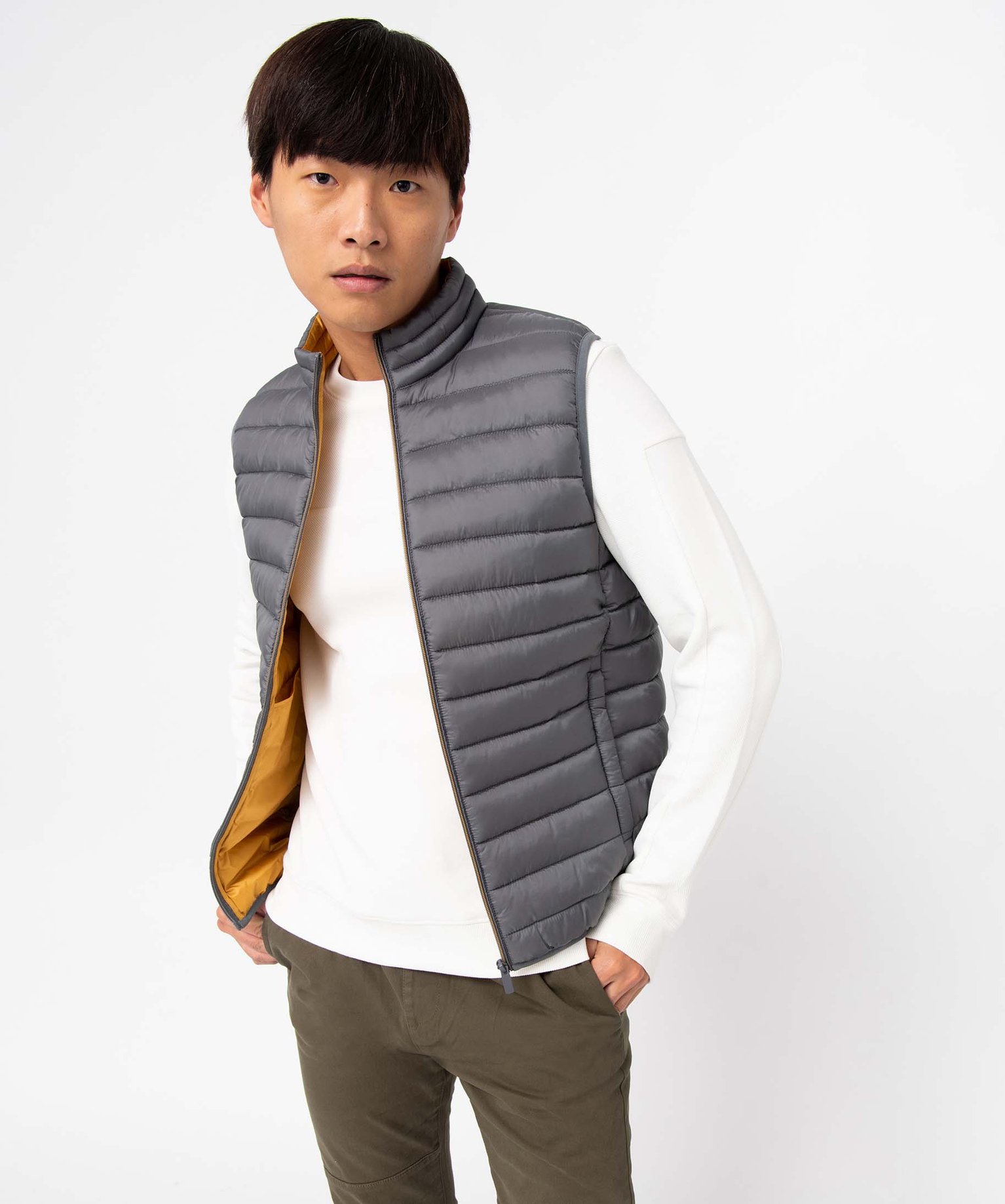 Blouson homme matelassé sans manches gris | GEMO