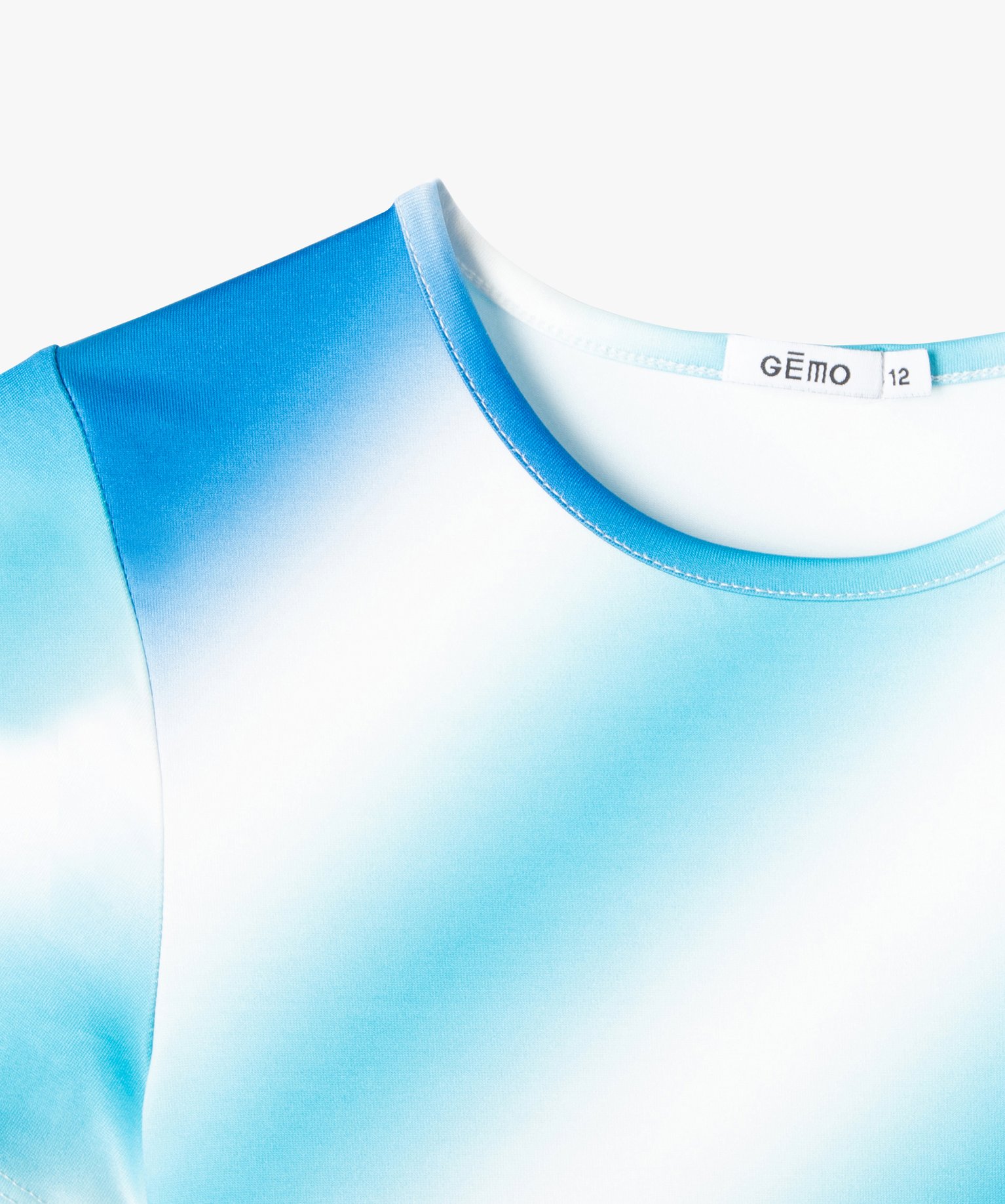 Robe tee-shirt imprimée à manches courtes fille bleu | GEMO