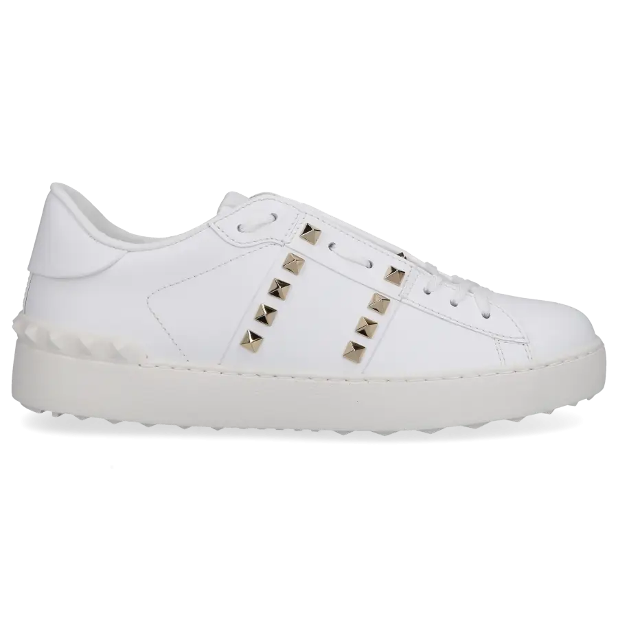Valentino Garavani - Sneaker low ROCKSTUD UNTITLED Kalbsleder - weiß