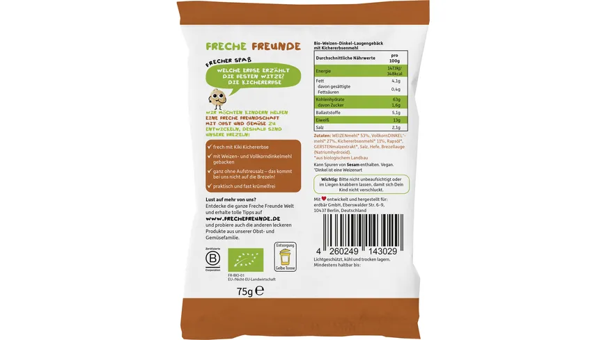 Freche Freunde Brezel Kichererbse 75 g