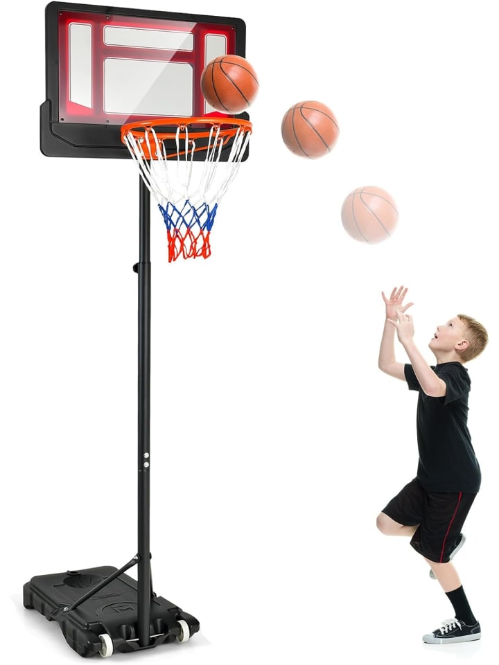 COSTWAY 90-210 cm Basketballständer in Rot günstig kaufen 75 x 45 cm