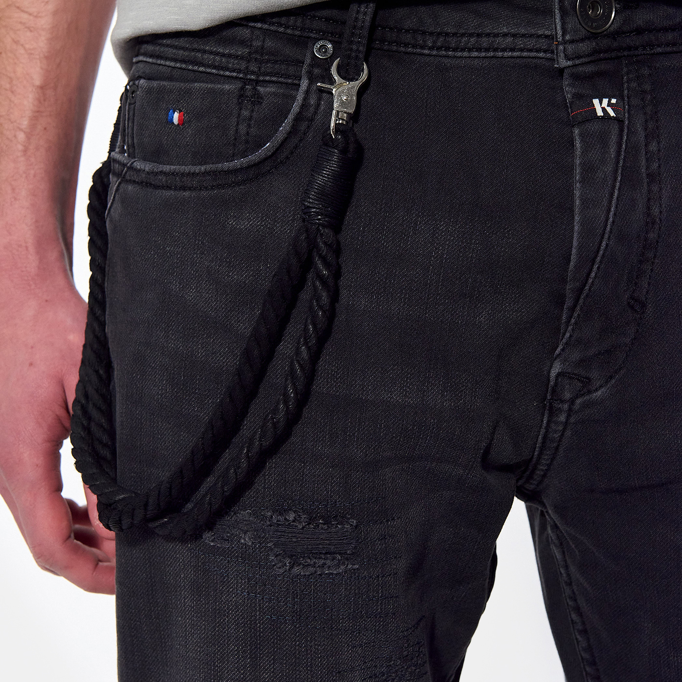 JUDE   Jean tapered slim noir Homme