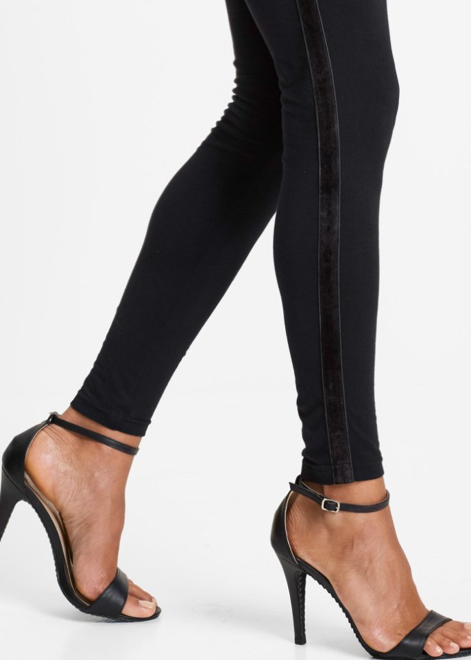 Leggings mit Samtstreifen