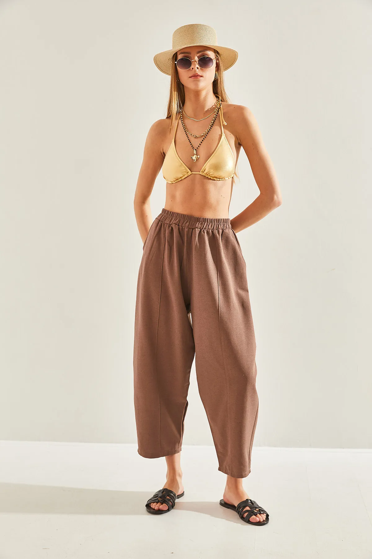 Bianco Lucci  Hose - Braun - Karottenhose