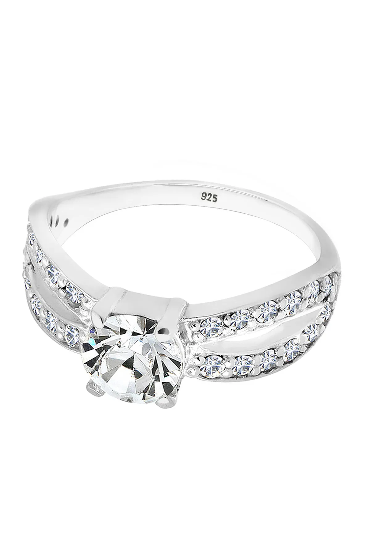ELLI  Ring Solitär Glamourös Kristall 925 Silber