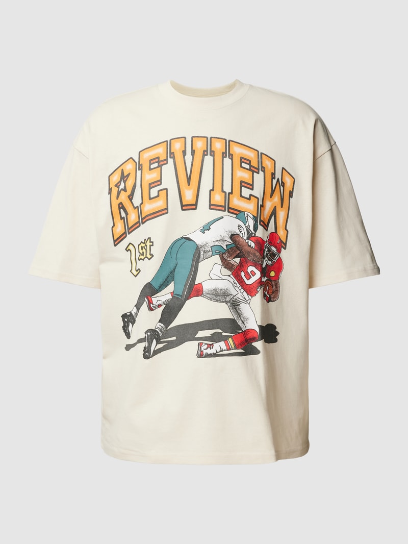 T-Shirt mit Motiv-Print in ecru