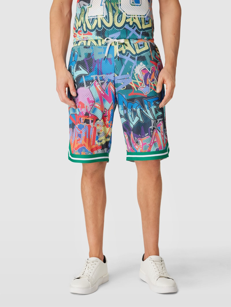 Shorts mit Allover-Muster in dunkelblau