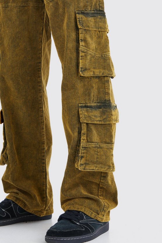 Lockere Cargo-Hose mit Taschen und Acid-Waschung