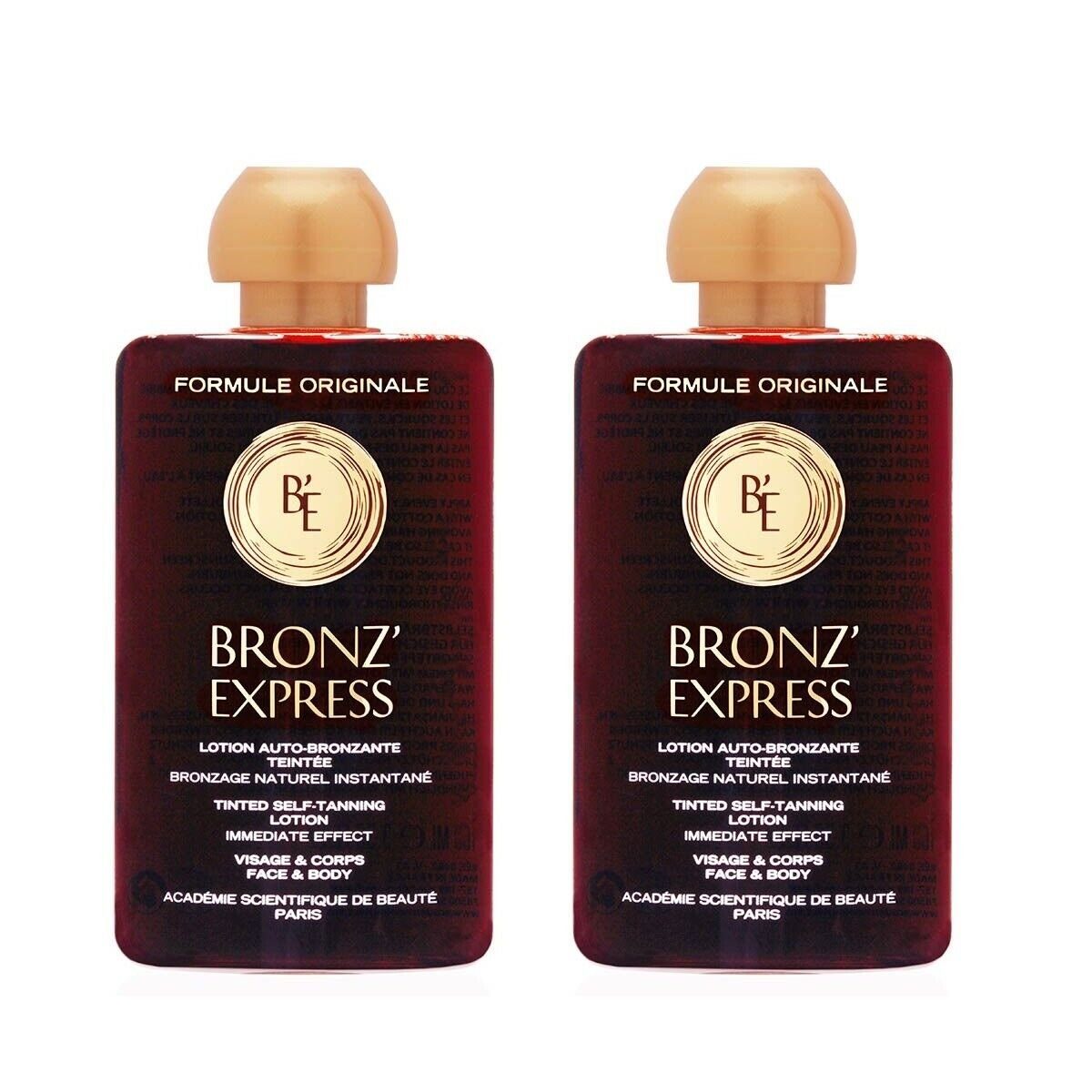 Acadèmie Selbstbräunungslotion 2x Academie Bronz Express Lotion Auto-Bronzante Teintee Selbstbräunung
