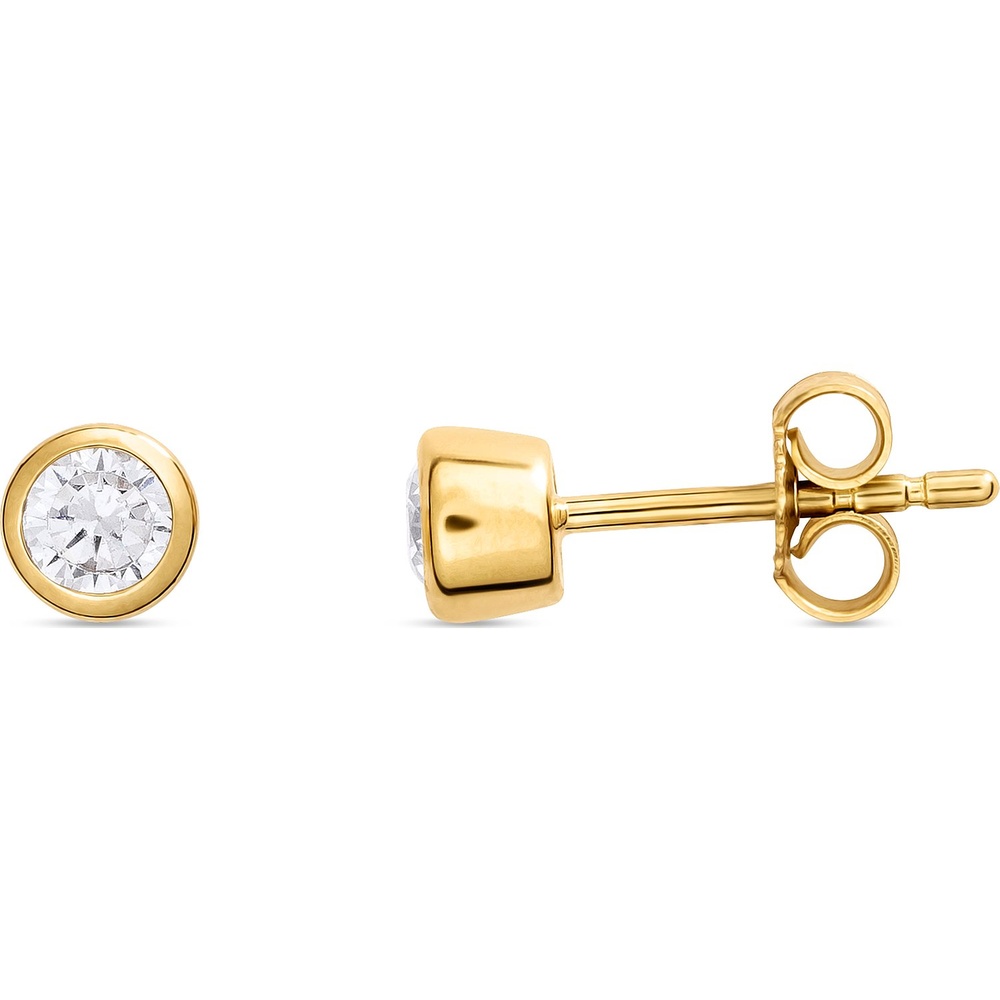 Valeria Boucles d'oreilles à fermoir à poussette 585 Or jaune Boucles d'oreilles