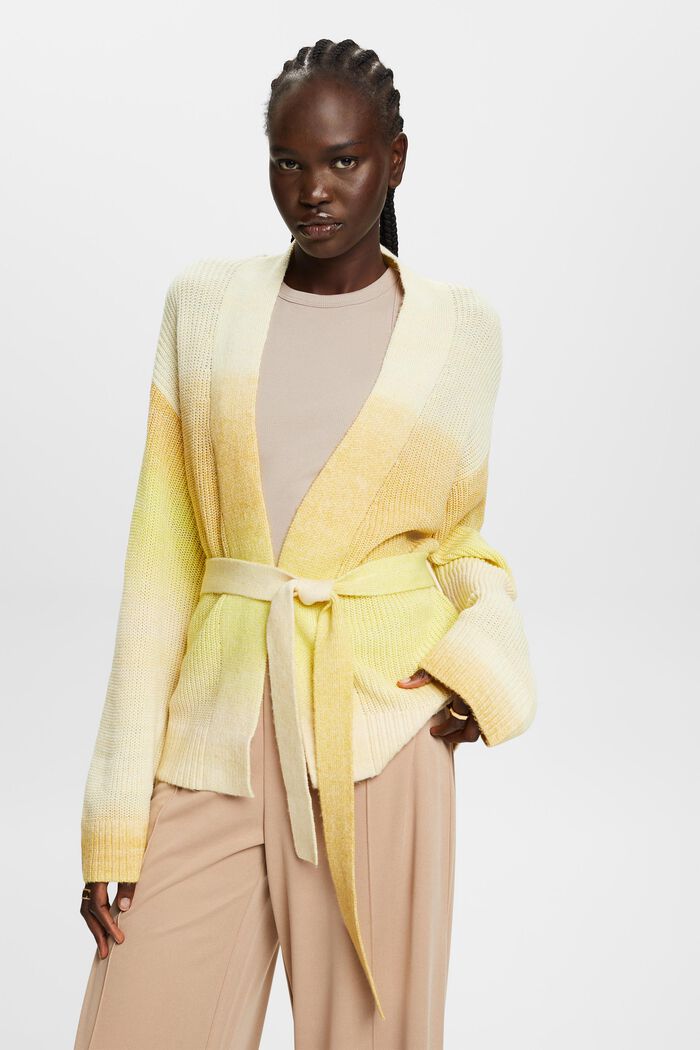 Cardigan mit Gürtel, Baumwollmix