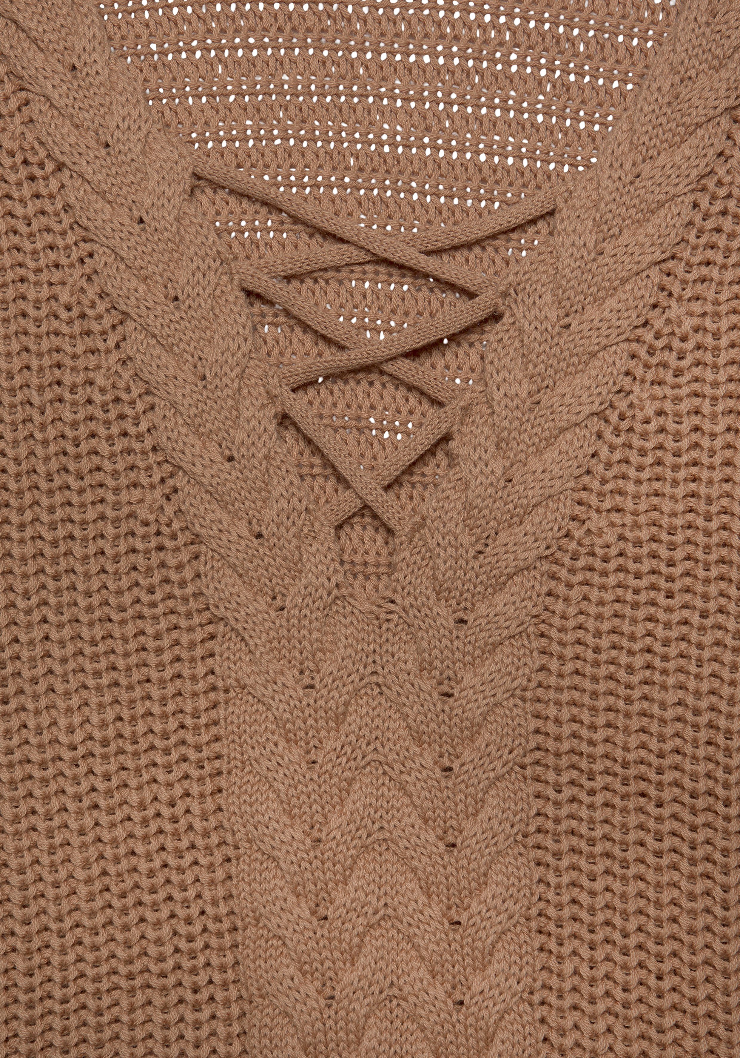 LASCANA Ajourpullover mit Zopfmusterdetails