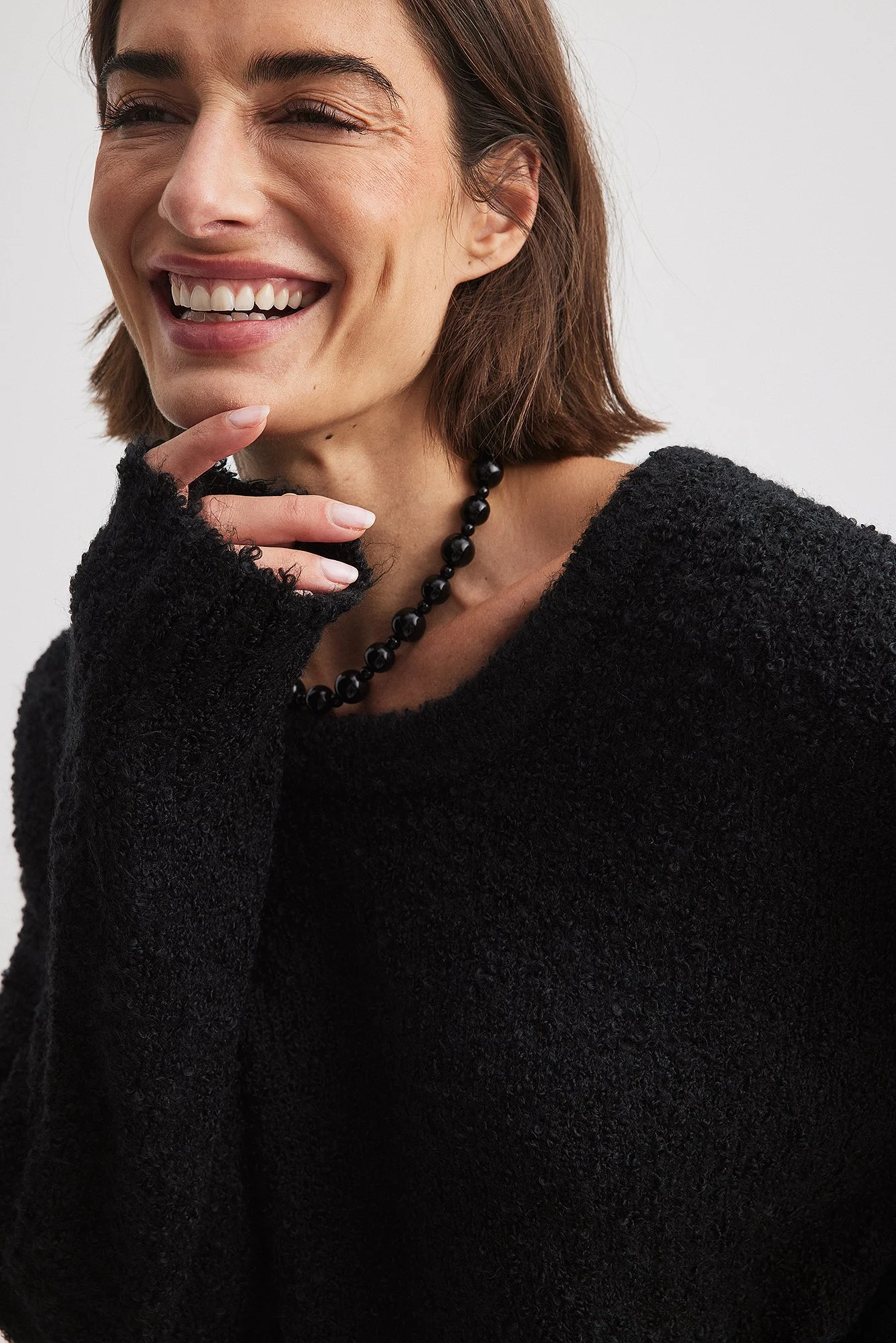 Strickpullover mit rundem Ausschnitt